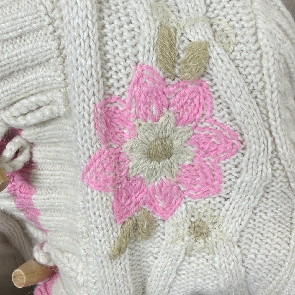 Justice Y2K Hooded Toggle Button Ribbed Knit Rabbit Fur Blend Cardigan - Picture 10 of 10
